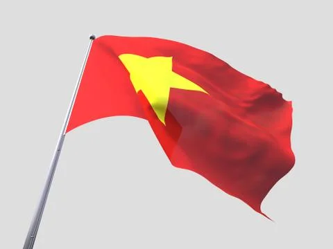 Vietnam flying flag isolate on white background Stock Illustration
