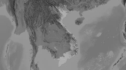 Vietnam, grayscale elevation - raw data Stock Illustration