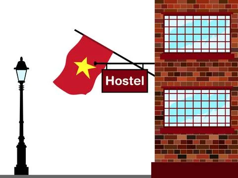 Vietnam Hostels Vector Illustration Stock Illustration