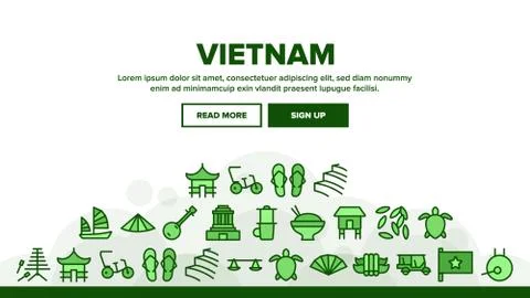Vietnam Landing Header Vector Ilustración de archivo