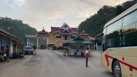 Vietnam Laos border control gate, Nam Phao, Laos 4K Stock Footage 275142968