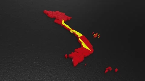 Vietnam map 3d. 3d map of Vietnam. Stock Footage 276290706