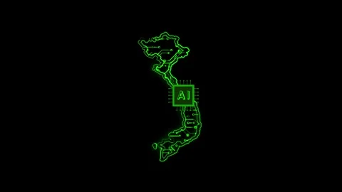Vietnam Map AI Chipset Technology Opener 動画素材 337082472