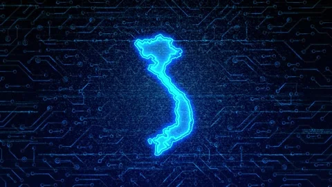 Vietnam Map Digital Technology Opener Stock Footage 335082924