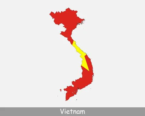 Vietnam Map Flag Stock Illustration