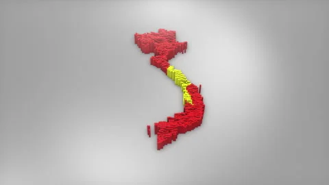 Vietnam Map with Flag Intro Background Stock Footage 315164041