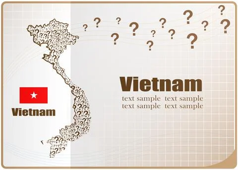 Vietnam map flag made from question mark. Illustrazione stock