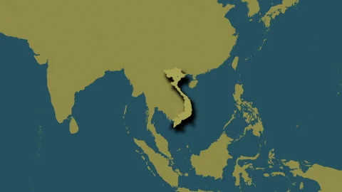 Vietnam map - glide. Shadow. Pattern. Video stock 241686774