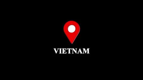 Vietnam map location pin animation on black background, for travel and, bus.. 스톡 동영상 333290971