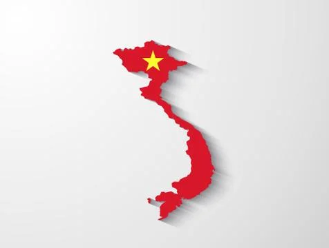 Vietnam  map with shadow effect Stock Illustration