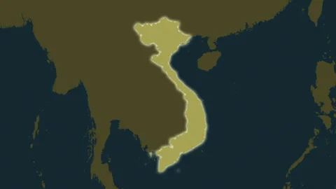 Vietnam map - solid. Glow. Pattern. Stock Footage 241686851