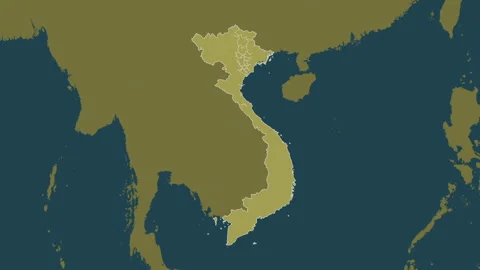 Vietnam map - solid. Regions. Pattern. Stock Footage 241686853