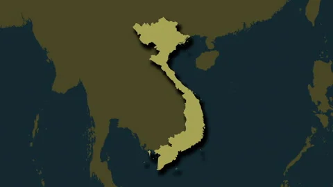 Vietnam map - solid. Shadow. Pattern. | Stock Video | Pond5