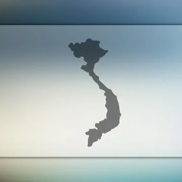 Vietnam map. Vector silhouette of Vietnam. Blurred background Stock Illustration