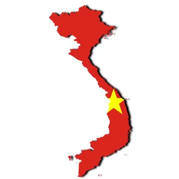Vietnam map on white background with clipping path 3d illustration Stock Illustration