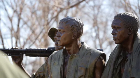 Vietnam Memorial Statue Close up Stock Footage 48131034