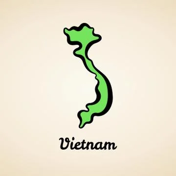 Vietnam - Outline Map Stock Illustration