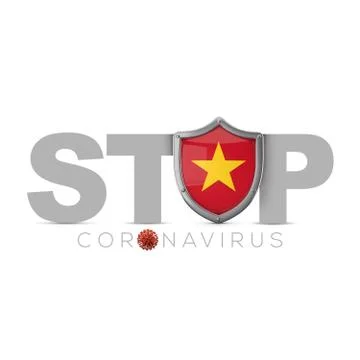 Vietnam protective shield. Stop coronavius concept. 3D Render Stock Illustration