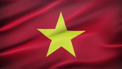 Vietnam Realistic Flag Wave Motion Background Stockbeeldmateriaal 337119980