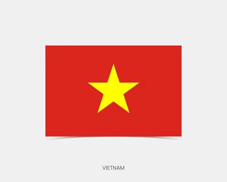 Vietnam Rectangle flag icon with shadow. Stock Illustration