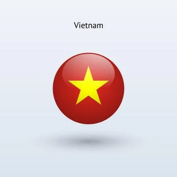 Vietnam round flag. Vector illustration. Stock Illustration