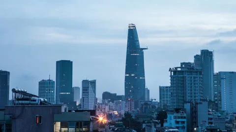 Vietnam Saigon night timelapse Stock Footage 24951914