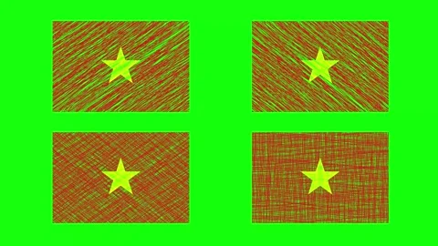 Vietnam Scribble Animation on Green Screen Background. Looping seamless ani.. Stock Footage 241660030