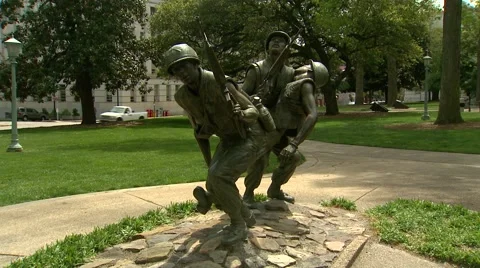 Vietnam Statue,Raleigh,NC Stock Footage