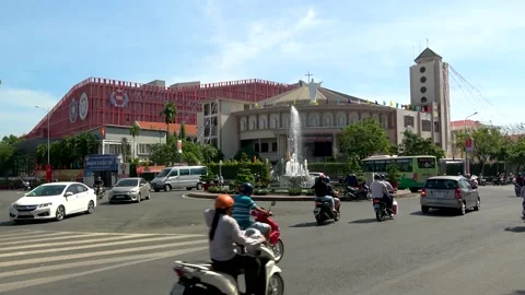 Vietnam Street in the Days before Luna New Year Stock Footage