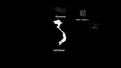 Vietnam technology map with animated charts Stock Footage 340968638
