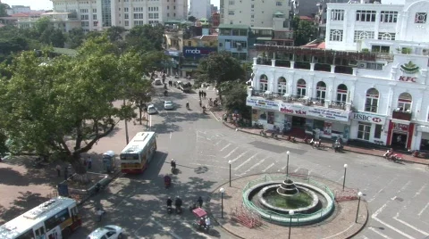 Vietnam traffic roundabout Stock Footage 288315