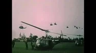 Vietnam War – 1965 – Bell Uh-1 Formation Landing On Field Near Tuy Hoa Stock Footage