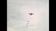 Vietnam War – 1967 - 101St Airborne Division – Parachute Drops Stock Footage