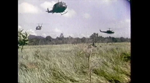 Vietnam War - Helicopter Shots 01 Stock Footage