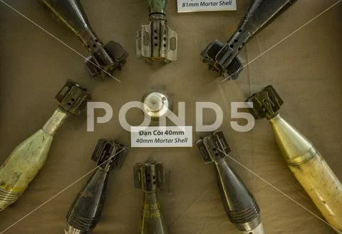 Vietnam war mortar shells Stock Photos