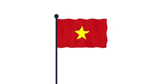 Vietnam waving flag animation green screen and white background Stock Footage 268483553