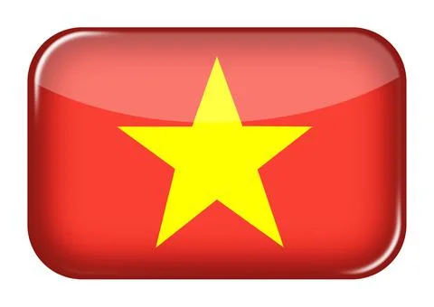 Vietnam web icon rectangle button with clipping path 3d illustration Stock Illustration