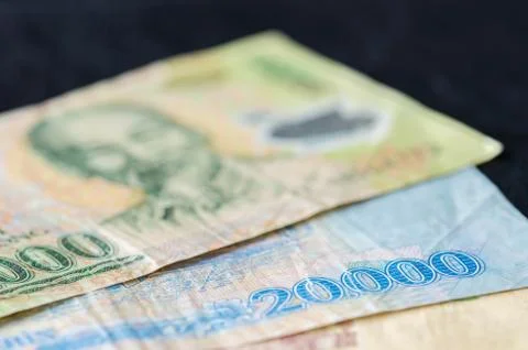Vietnamese banknotes close up Stock Photos