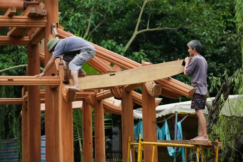 Vietnamese builders Stock Photos