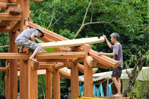 Vietnamese builders Stock Photos