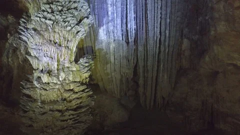 Vietnamese Cavern Interior Stalagtites Stock Footage 73280270