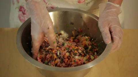 Vietnamese chef making traditional spring rolls. Stock Footage 51741255