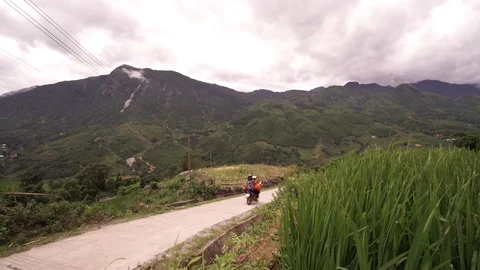 Vietnamese country road Stock Footage