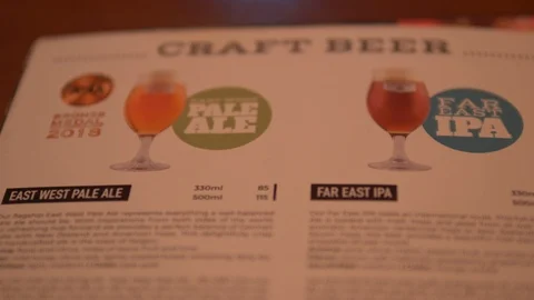 A vietnamese craft beer menu Stock Footage 97521771