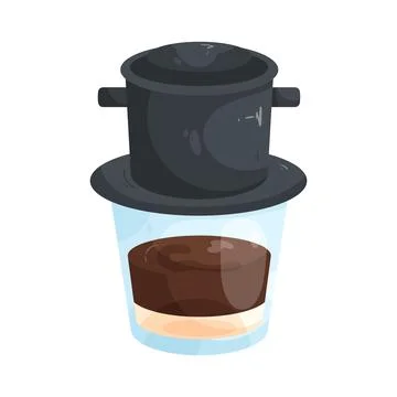 Vietnamese drip coffee phin Stock Illustration