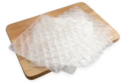 Vietnamese dry rice paper. stack of dried rice paper sheets Stock Photos