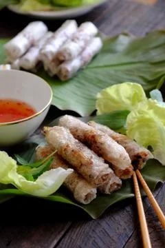 Vietnamese egg roll Stock Photos