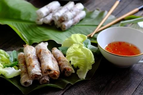 Vietnamese egg roll Stock Photos