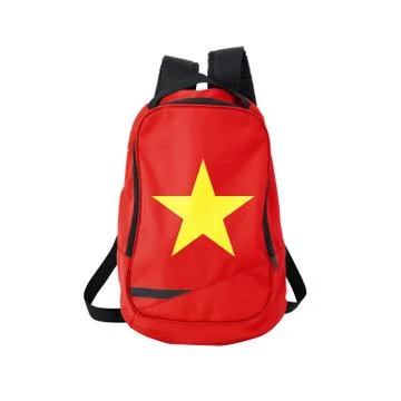 Vietnamese flag backpack isolated on white Stock Photos