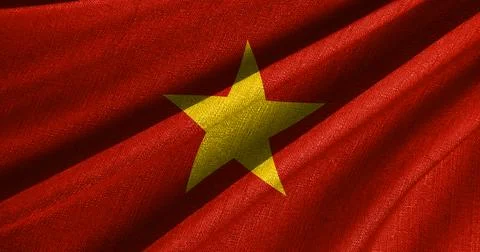 The Vietnamese flag has a simple and bold design featuring a prominent yell.. Stock Illustration